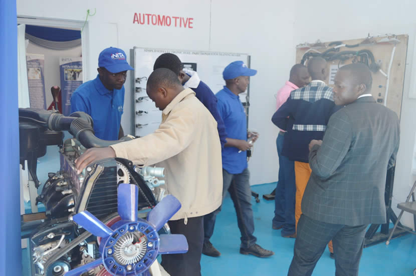 NITA Team taking members of public through various training equipment at Nairobi ASK Show